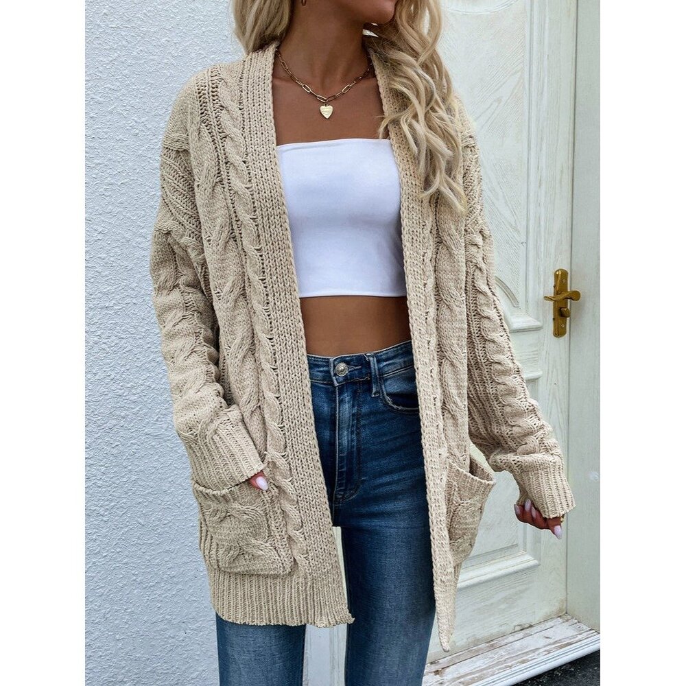 Vintage Aerie x American Eagle Open Front Relaxed Cable Knit Cardigan Sweater - Picture 1 of 12